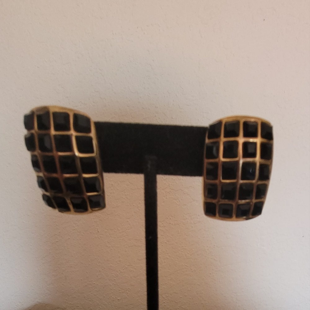 Black Rectangular Earrings - image 1